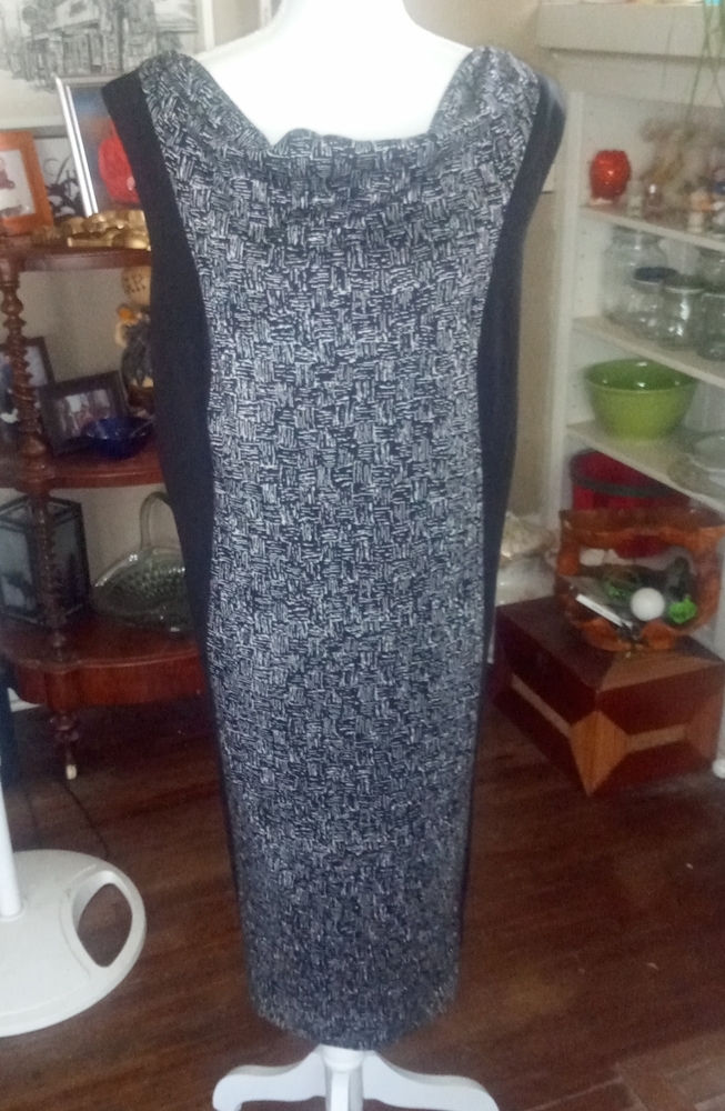 Fitted Drapped Madmen Black Dress 14 16 1X